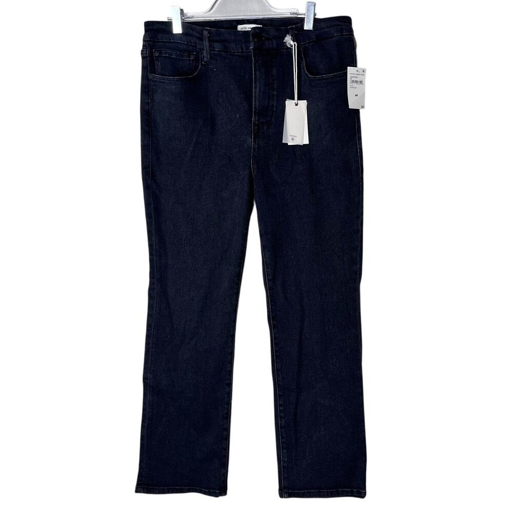 Good American Good Legs Straight Jeans Black 184 Mid Rise 14 / 27 NWT